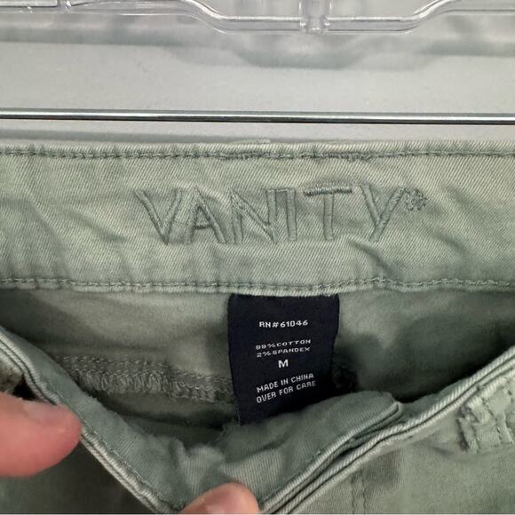 VANITY Light Muted Green Distressed Jean Leggings Jeggings Women’s Size Medium - Picture 5 of 6